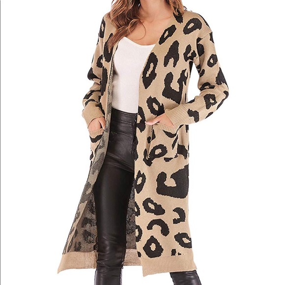 Boutique Leopard Print Open Front Cardigan - Picture 4 of 8